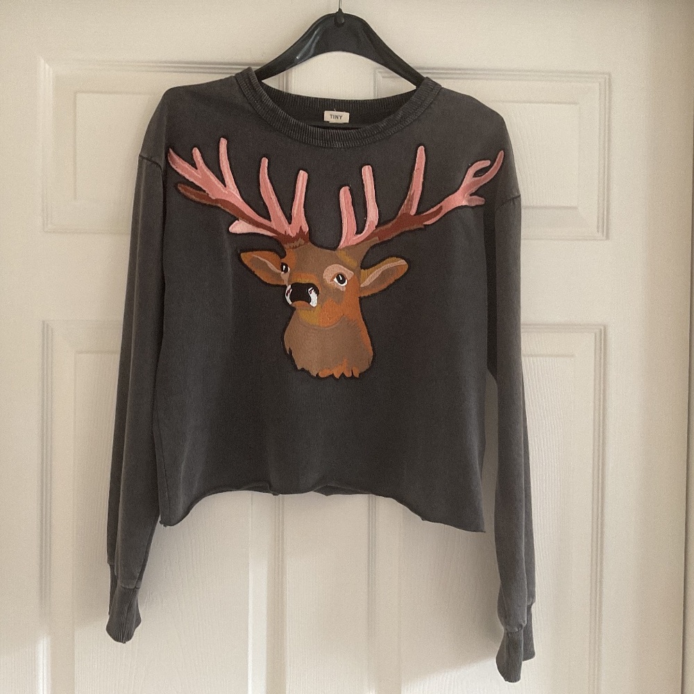 Embroidered Deer Sweatshirt from Anthropologie